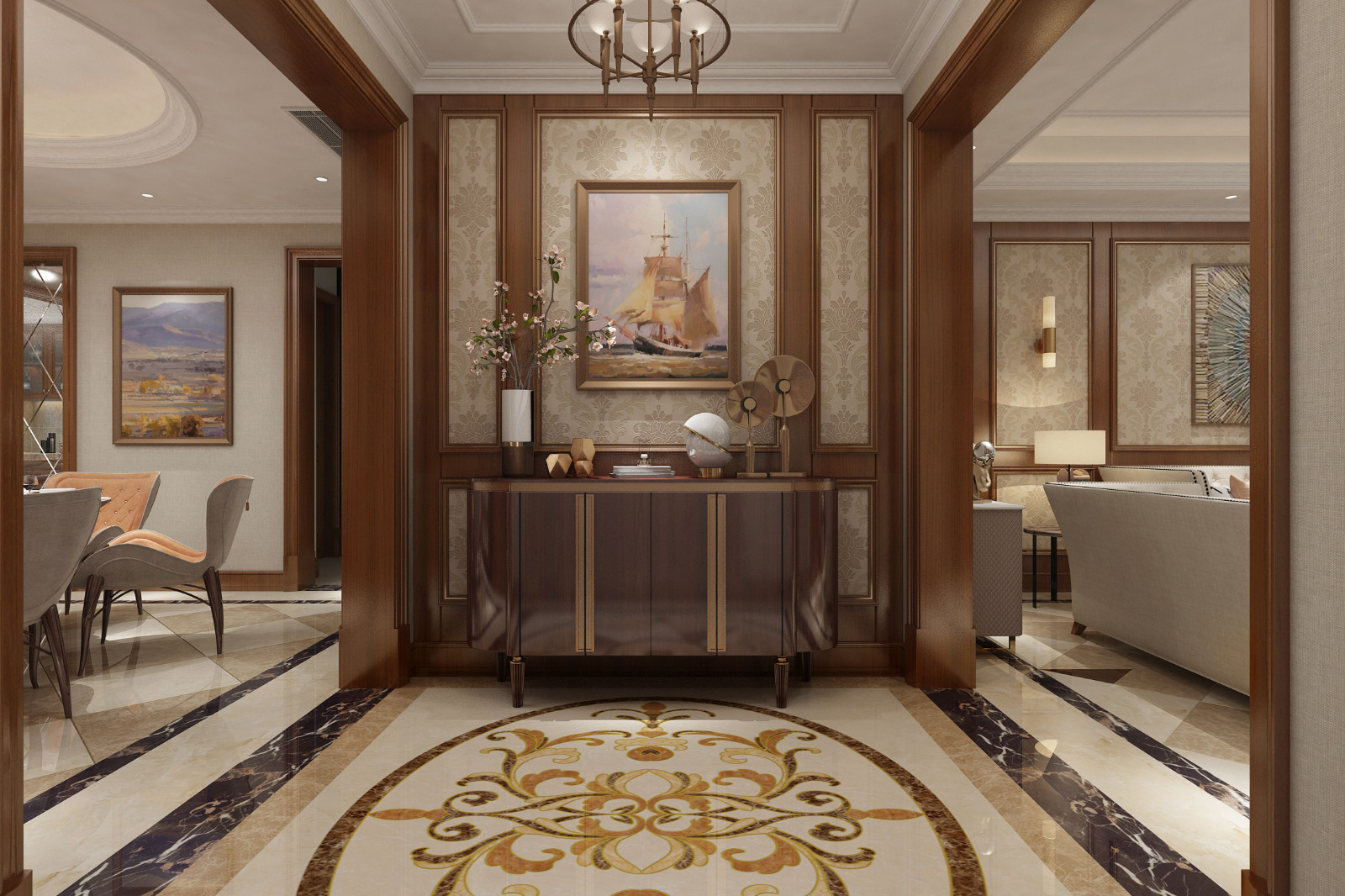 歐式風(fēng)格家裝設(shè)計室內(nèi)裝修效果圖-玄關(guān) 歐式風(fēng)格家裝設(shè)計室內(nèi)裝修效果圖-玄關(guān)