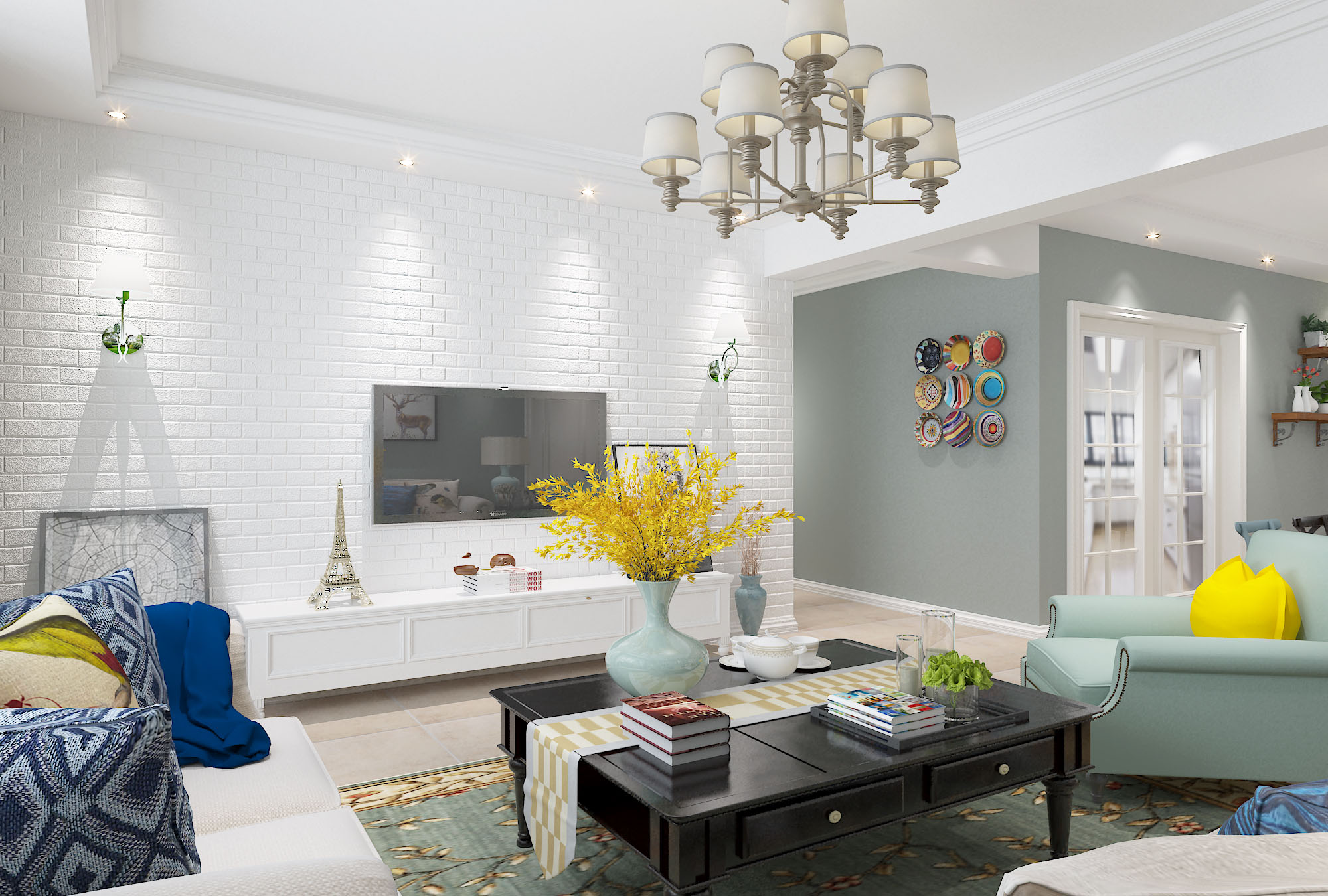 現(xiàn)代美式風格室內(nèi)設計家裝案例-客廳 現(xiàn)代美式風格室內(nèi)設計家裝案例-客廳