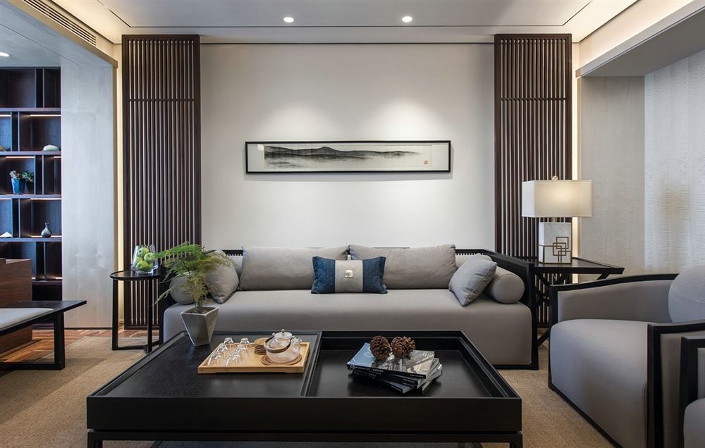 佛山市保利御江南新中式風格四居室裝修案例