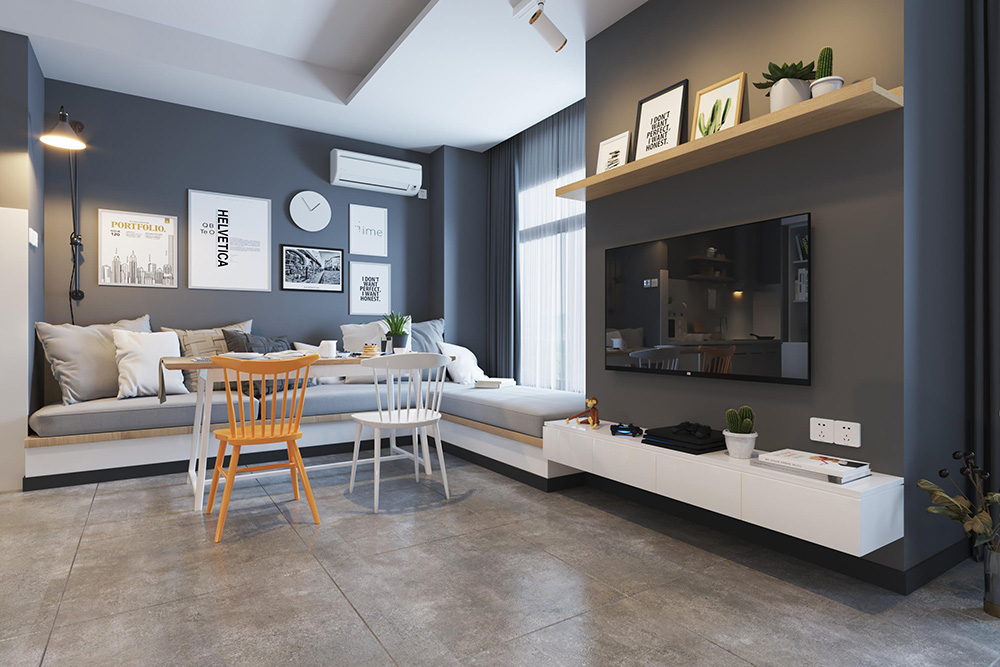 現(xiàn)代風(fēng)格公寓裝修設(shè)計效果圖-客廳餐桌 現(xiàn)代風(fēng)格公寓裝修設(shè)計效果圖-客廳餐桌