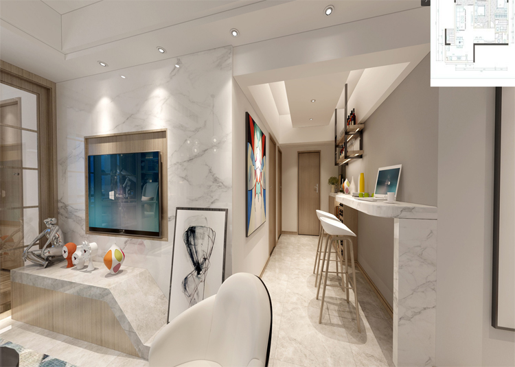 現代前衛風格室內裝修效果圖-雅居樂御賓府三居145平米-走廊 現代前衛風格室內裝修效果圖-雅居樂御賓府三居145平米-走廊