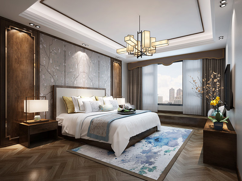 簡歐輕奢風格室內裝修效果圖-尚都城奧特萊斯四居160平米-臥室 簡歐輕奢風格室內裝修效果圖-尚都城奧特萊斯四居160平米-臥室