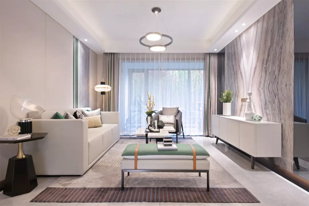 輕奢現代風格室內家裝案例效果圖-客廳 輕奢現代風格室內家裝案例效果圖-客廳