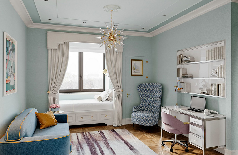 田園輕奢風格室內裝修效果圖-碧桂園新仕界四居180平米-次臥 田園輕奢風格室內裝修效果圖-碧桂園新仕界四居180平米-次臥