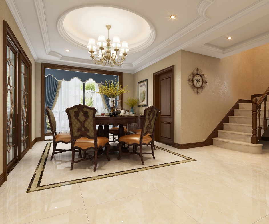 嘉興市高橋陽光城新中式風格五居室裝修案例