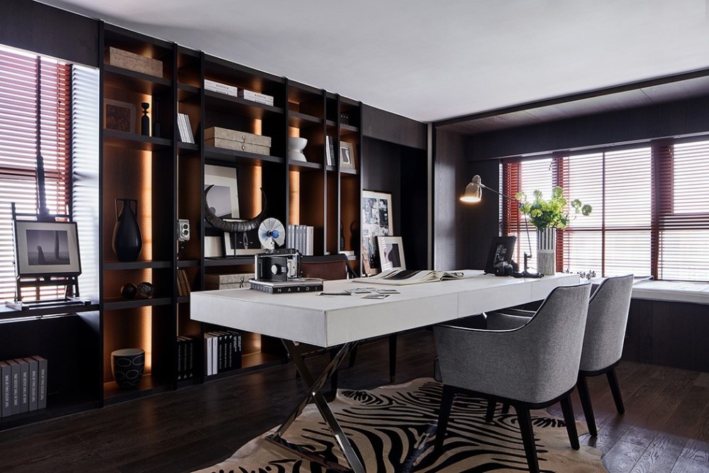 簡歐輕奢風格室內家裝案例效果圖-書房 簡歐輕奢風格室內家裝案例效果圖-書房