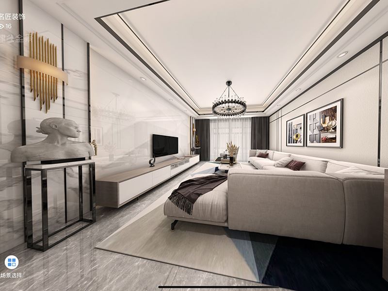 茂名市東方花園現代簡約風格四居室裝修案例