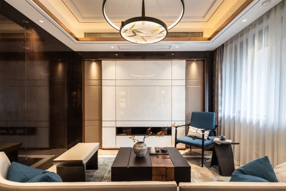 惠州市碧桂園深薈城新中式風格三居室裝修案例