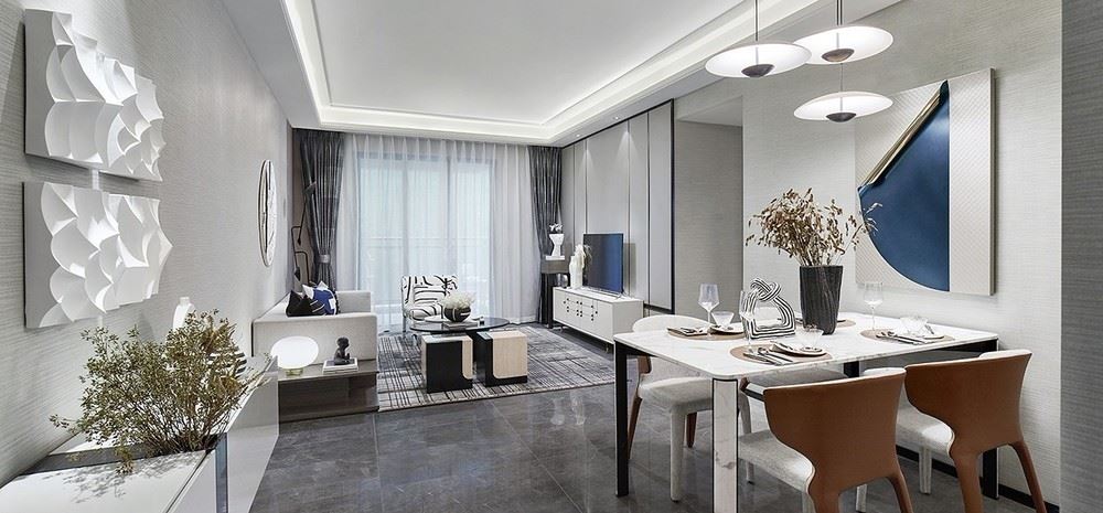 江門市世茂碧海銀湖現代簡約風格三居室裝修案例