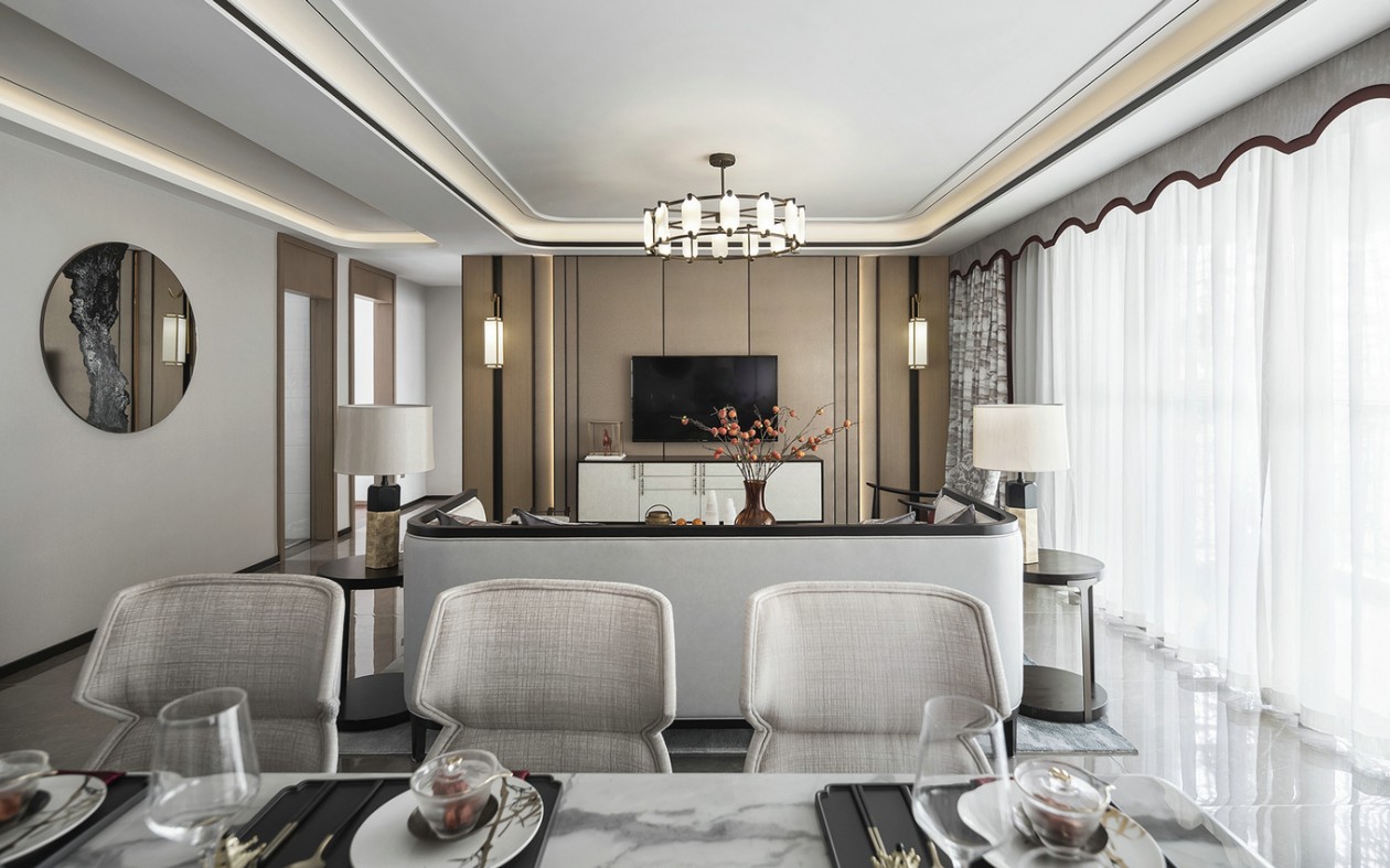 新中式風格室內家裝案例效果圖-餐廳 新中式風格室內家裝案例效果圖-餐廳