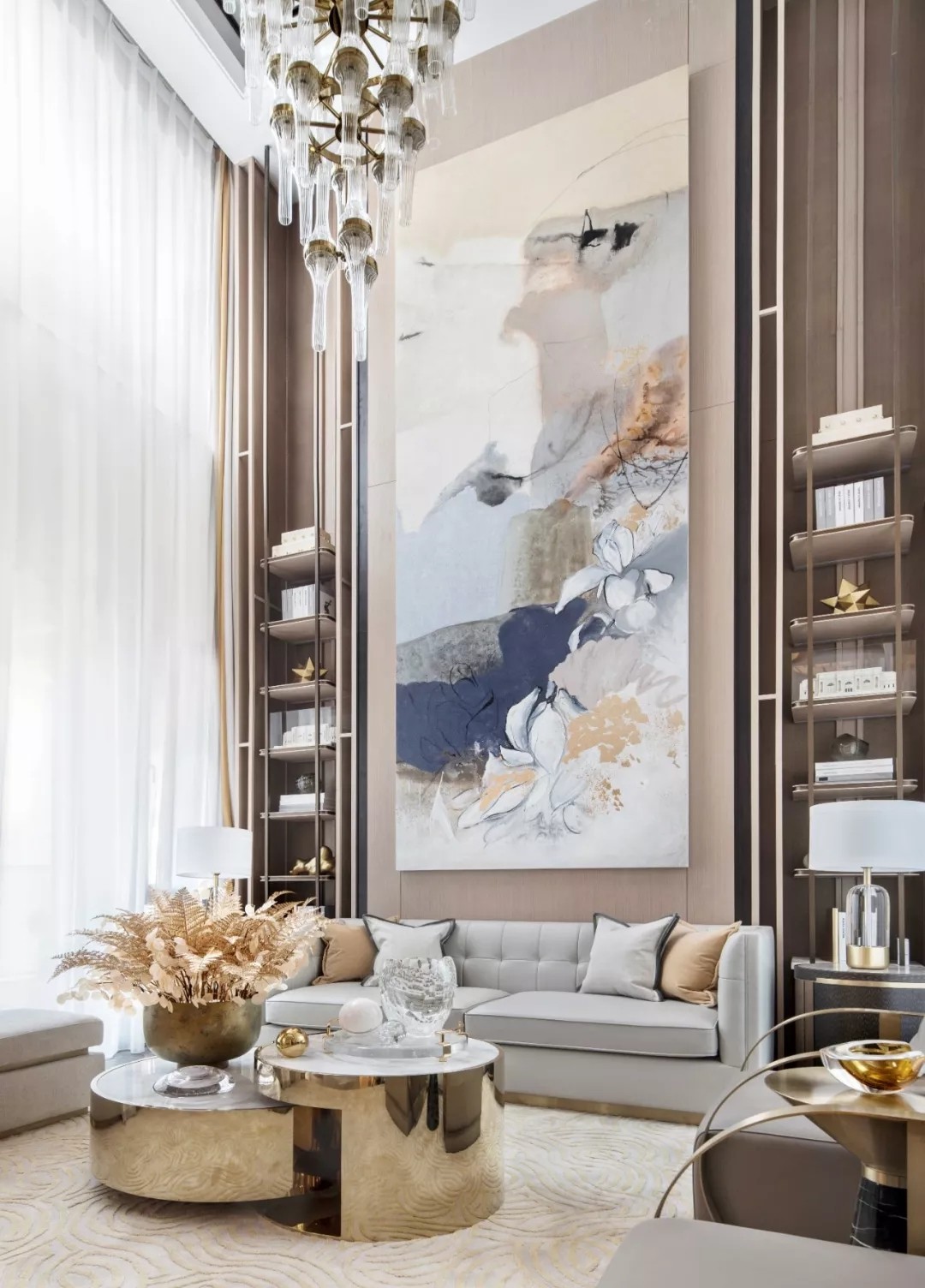 佛山裝修公司現代簡奢風格別墅裝修效果圖-客廳 佛山裝修公司現代簡奢風格別墅裝修效果圖-客廳