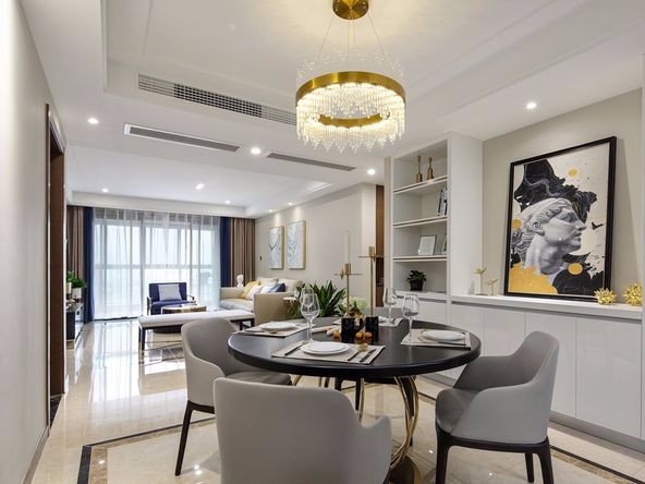 現(xiàn)代輕奢風(fēng)格室內(nèi)裝修效果圖-萬科金域藍灣四居143平米-室內(nèi)餐廳裝修設(shè)計 現(xiàn)代輕奢風(fēng)格室內(nèi)裝修效果圖-萬科金域藍灣四居143平米-室內(nèi)餐廳裝修設(shè)計