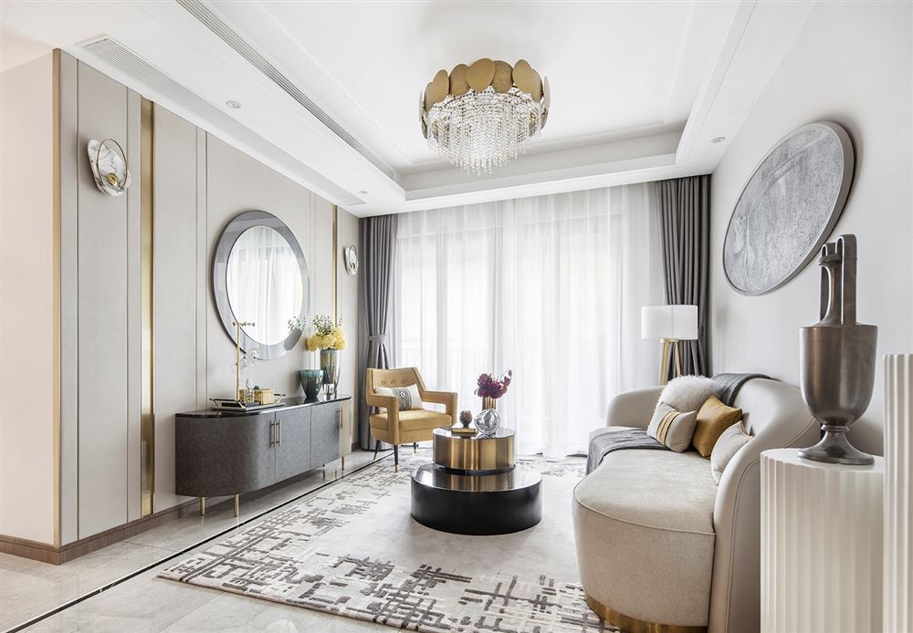 廣州市奧園恒基&middot;學苑壹號輕奢風格三居室裝修案例