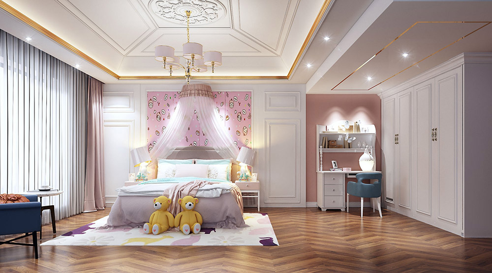 蘭花苑別墅680平米-中式風(fēng)格裝修案例-公主房 蘭花苑別墅680平米-中式風(fēng)格裝修案例-公主房