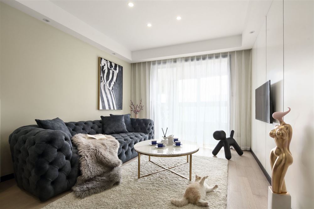 曲靖市北門街59號院現代簡約風格三居室裝修案例