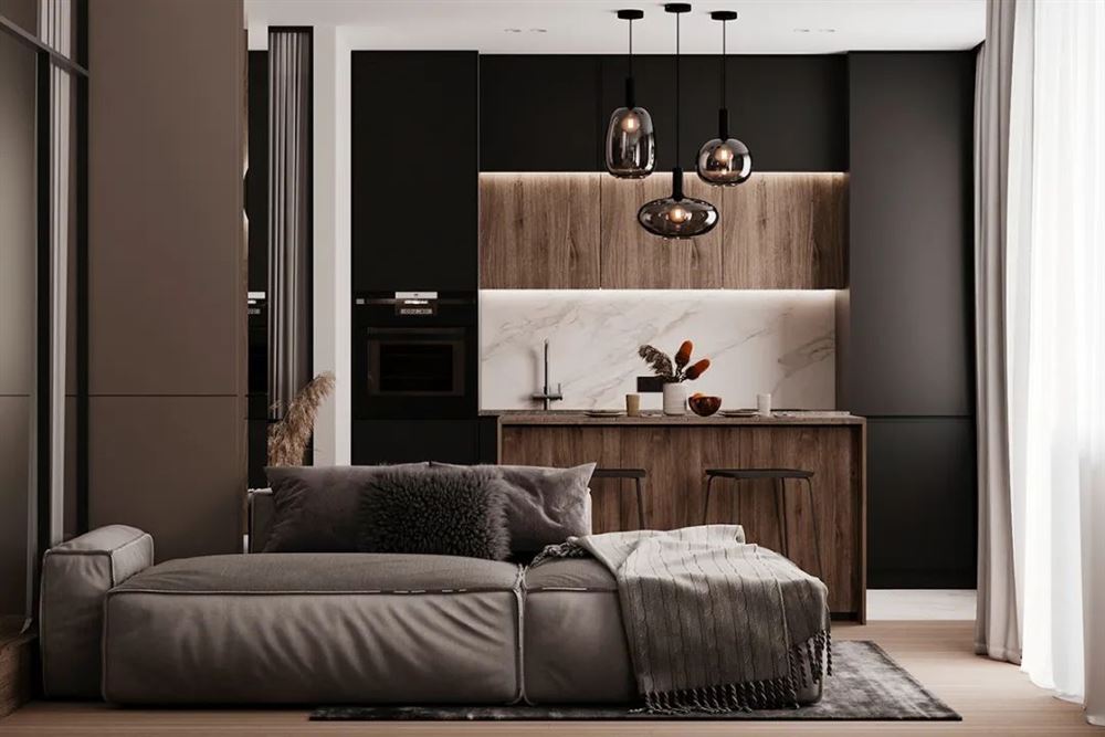 茂名市東方花園現代簡約風格三居室裝修案例