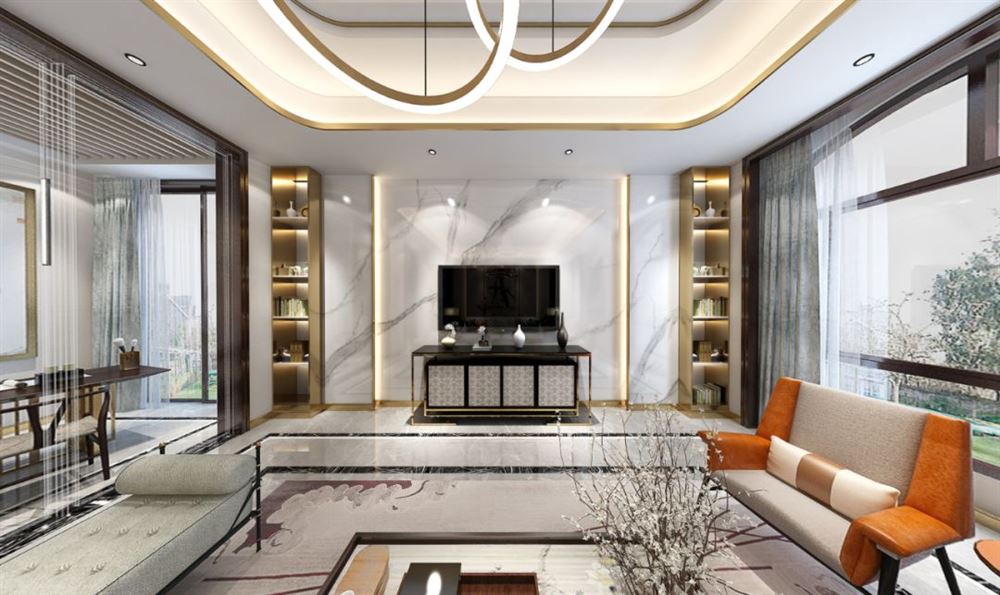 廣州市越秀濱海悅城歐式風格三居室裝修案例