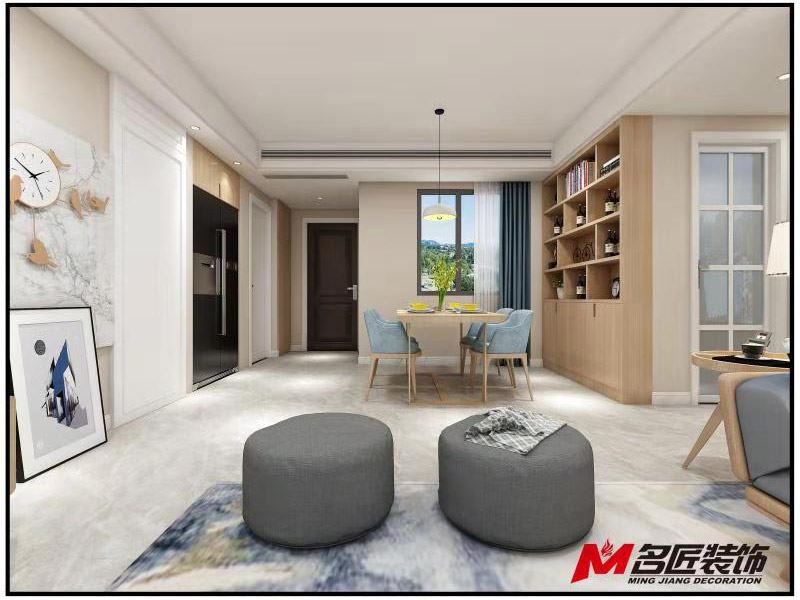 湖州市湖建山水佳苑現(xiàn)代簡約風(fēng)格三居室裝修案例