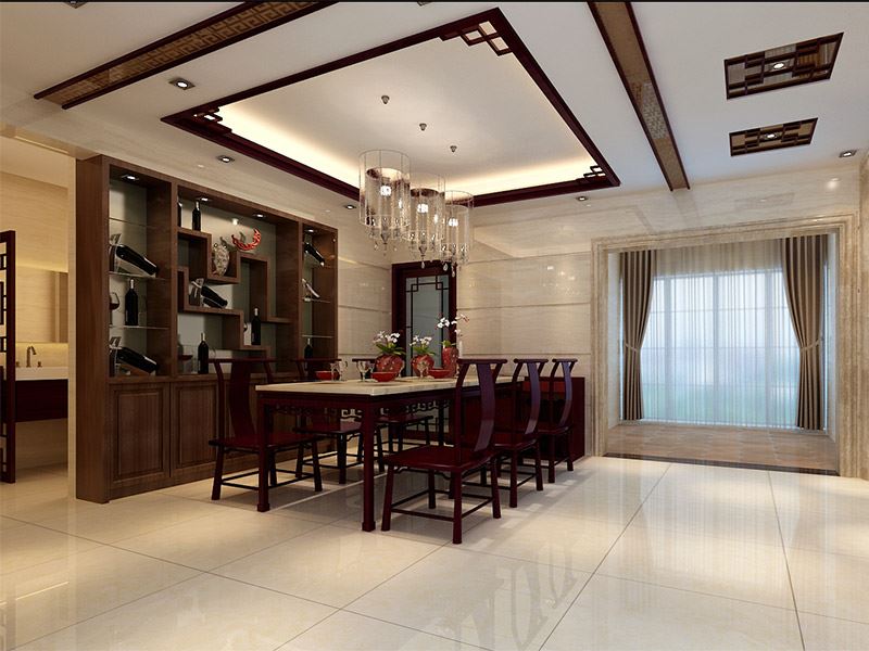佛山市保利中央公園新中式風(fēng)格四居室裝修案例