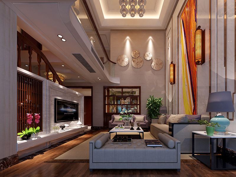 揭陽市城市家園新中式風格復式裝修案例