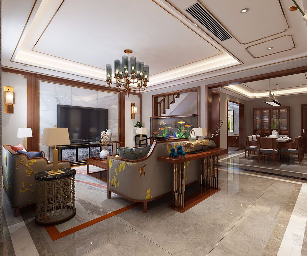 佛山市保利天悅新中式風格別墅裝修案例