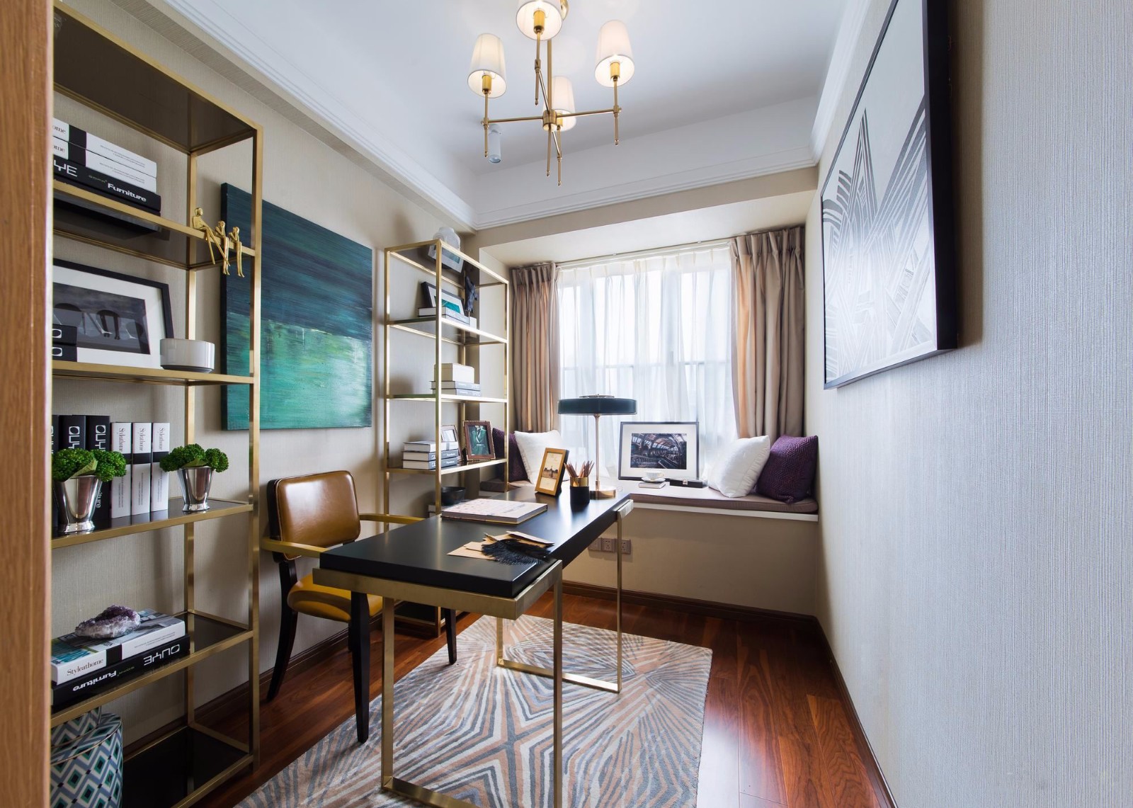 現代輕奢風格室內設計家裝案例-書房 現代輕奢風格室內設計家裝案例-書房