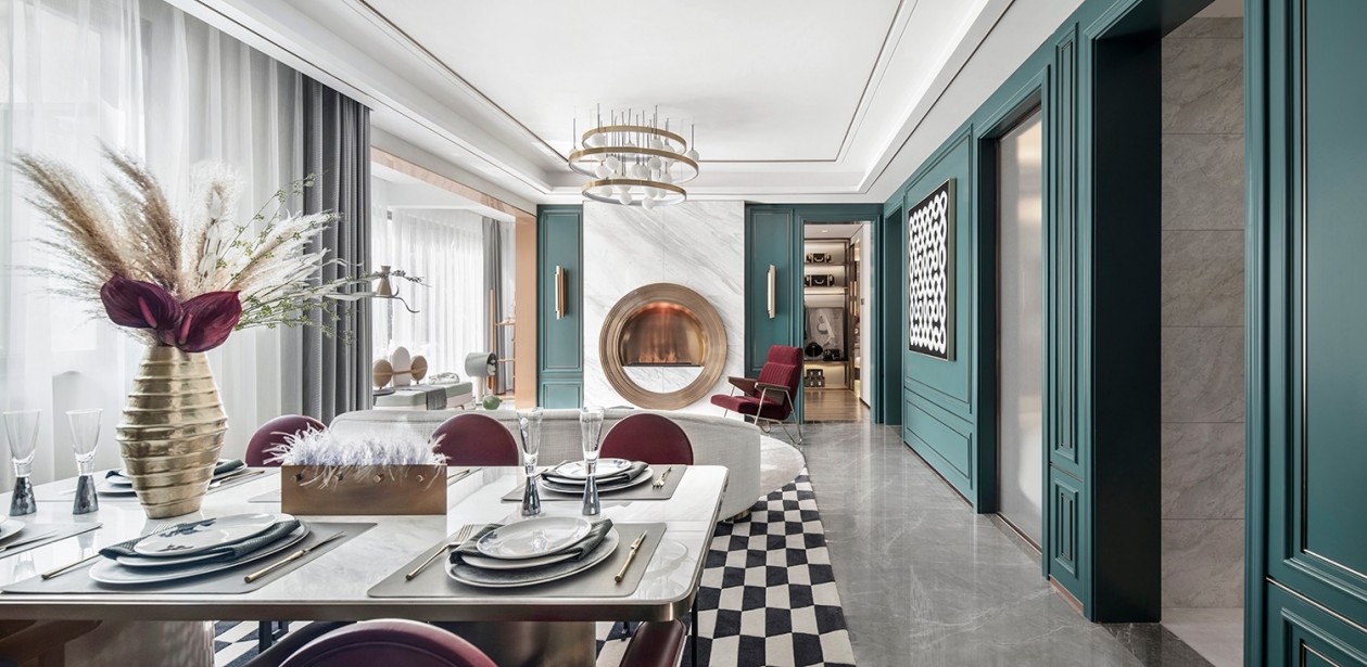 奢華輕奢風格室內家裝案例效果圖-餐廳 奢華輕奢風格室內家裝案例效果圖-餐廳