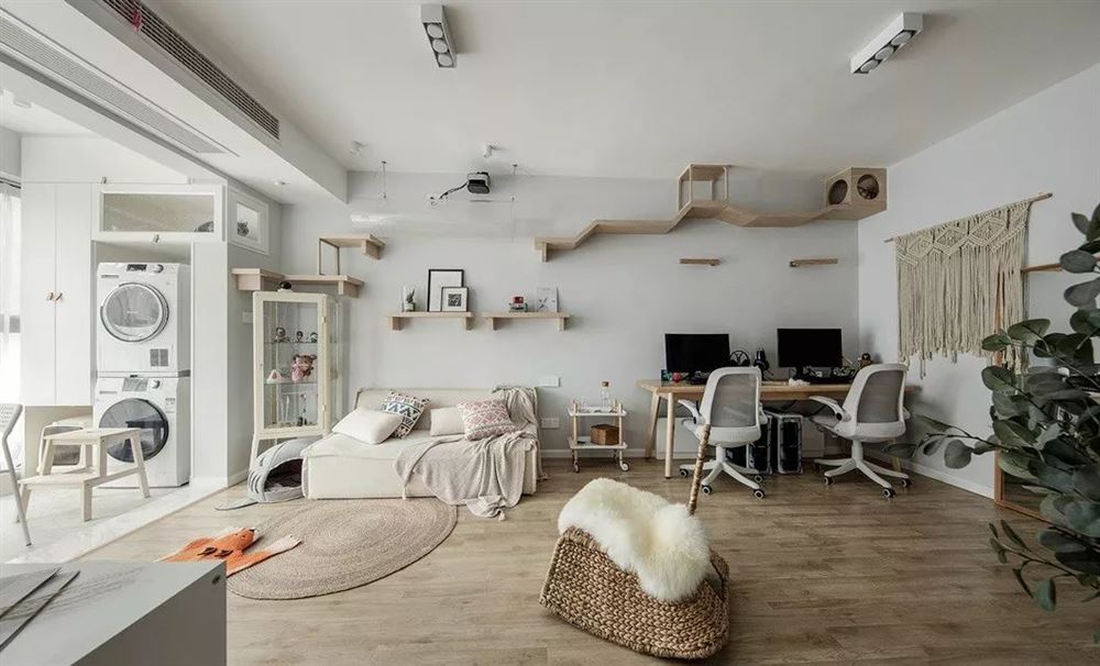 昭通市城市花園北歐風格三居室裝修案例