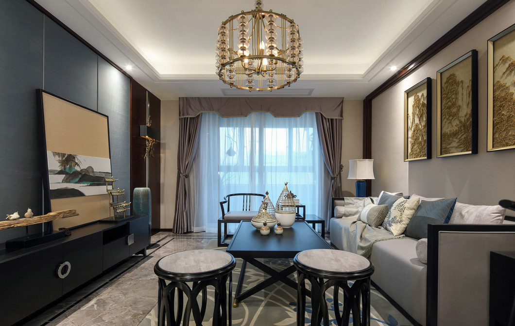 新中式風格室內(nèi)設(shè)計家裝案例-客廳 新中式風格室內(nèi)設(shè)計家裝案例-客廳