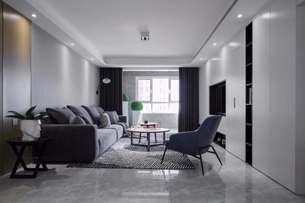 現代簡約風格室內家裝案例效果圖-客廳背景墻 現代簡約風格室內家裝案例效果圖-客廳背景墻