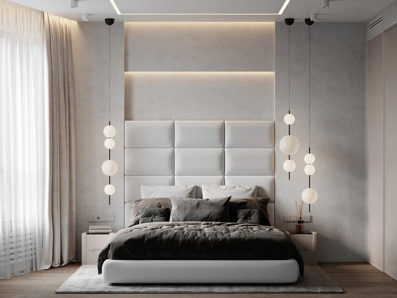 現(xiàn)代簡約風格室內(nèi)設(shè)計家裝案例-主臥 現(xiàn)代簡約風格室內(nèi)設(shè)計家裝案例-主臥