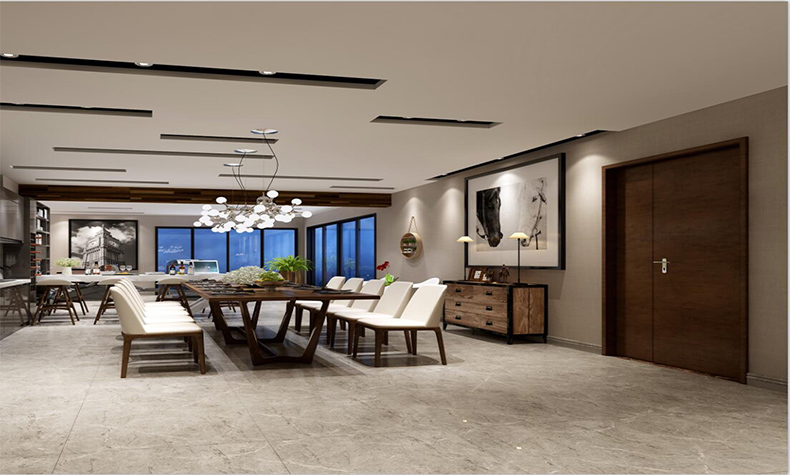 現代簡約風格別墅裝修設計效果圖-瀧景花園別墅365平米-別墅餐廳裝修設計 現代簡約風格別墅裝修設計效果圖-瀧景花園別墅365平米-別墅餐廳裝修設計