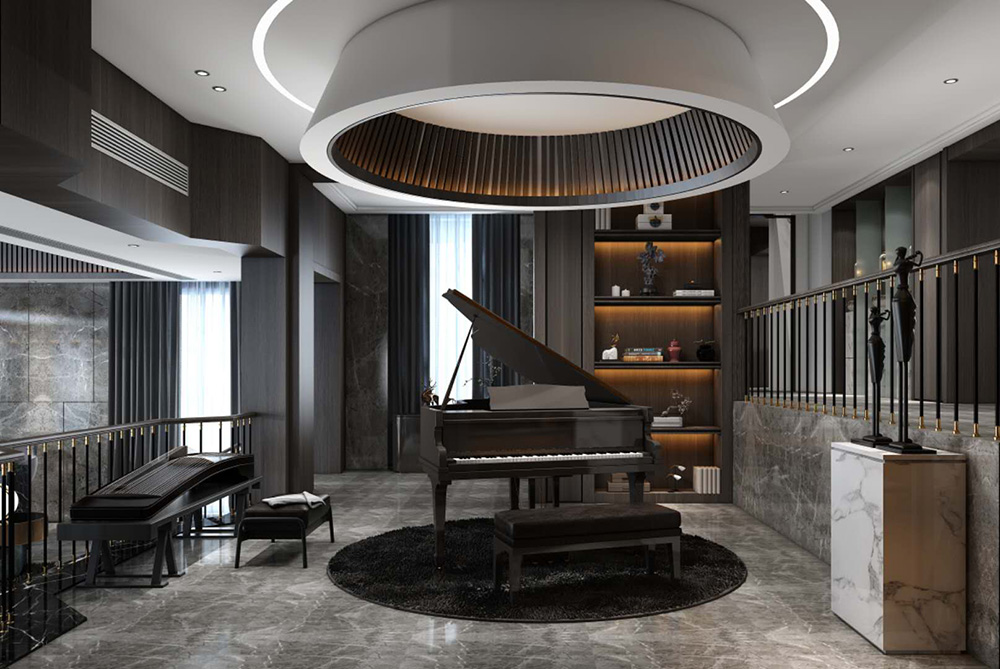 裝修公司現代輕奢風格別墅裝修效果圖-二層音樂區 裝修公司現代輕奢風格別墅裝修效果圖-二層音樂區
