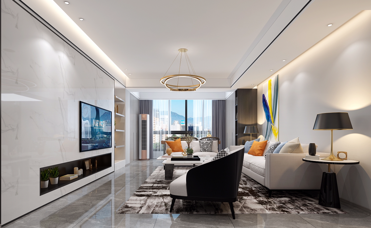 裝修案例現(xiàn)代輕奢風格室內(nèi)裝修效果圖-客廳 裝修案例現(xiàn)代輕奢風格室內(nèi)裝修效果圖-客廳