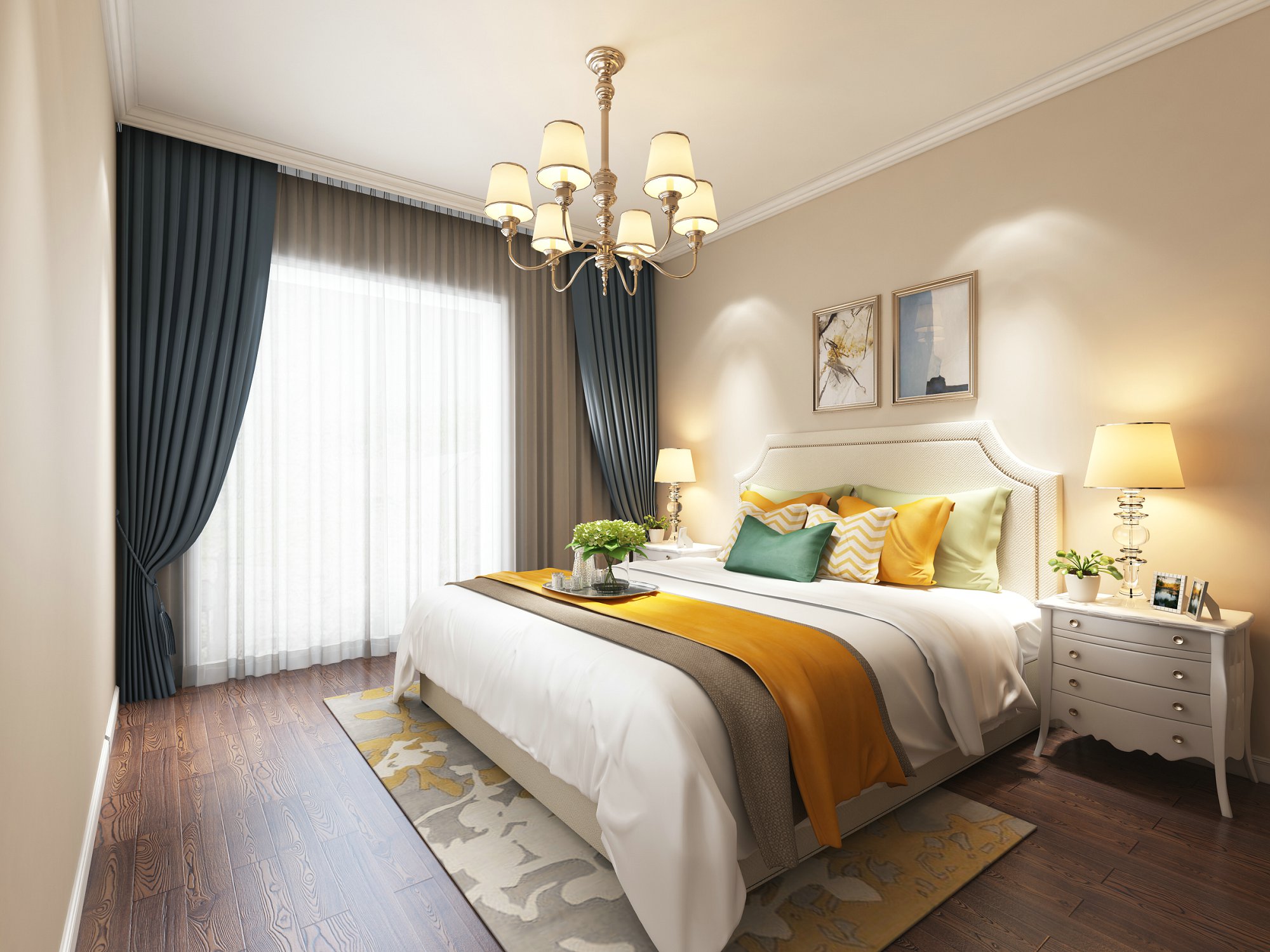 合肥市合肥唐寧府歐式風(fēng)格三居室裝修案例