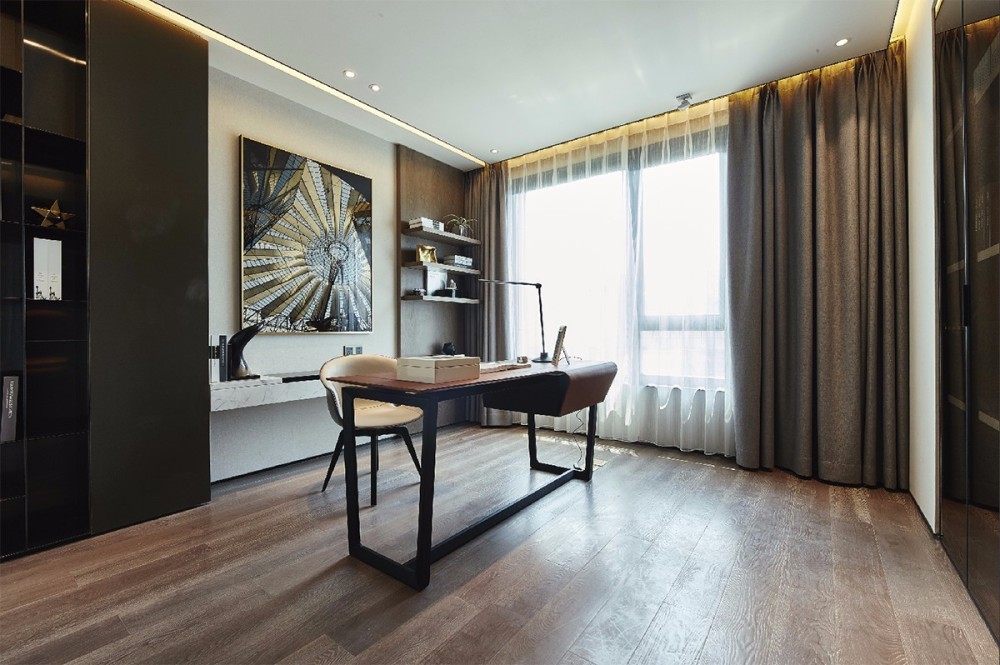 現(xiàn)代輕奢風(fēng)格室內(nèi)設(shè)計(jì)家裝案例-書(shū)房 現(xiàn)代輕奢風(fēng)格室內(nèi)設(shè)計(jì)家裝案例-書(shū)房