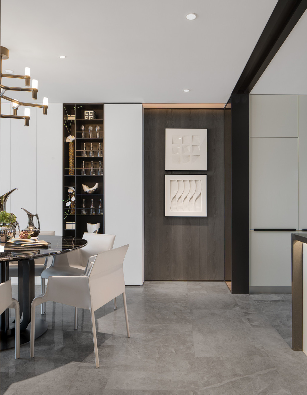 北歐輕奢風(fēng)格室內(nèi)家裝案例效果圖-餐廳 北歐輕奢風(fēng)格室內(nèi)家裝案例效果圖-餐廳