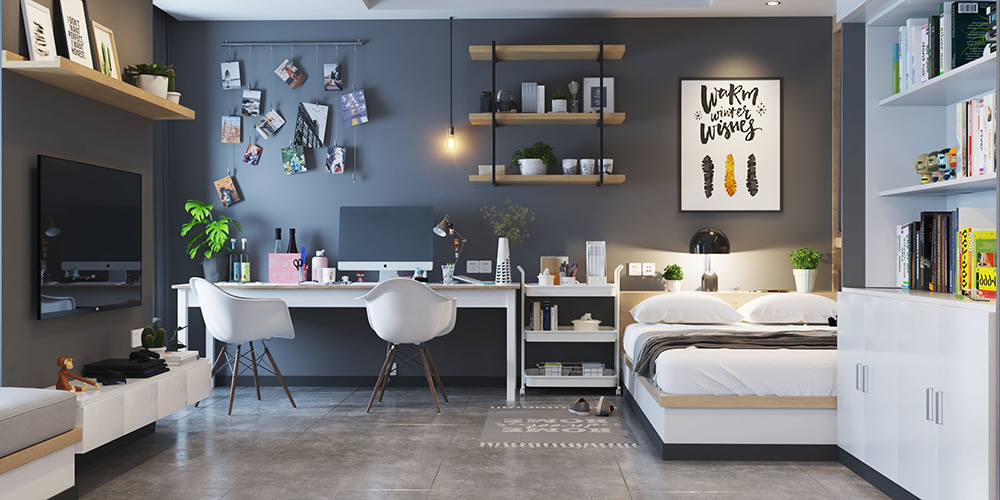 現(xiàn)代風(fēng)格公寓裝修設(shè)計效果圖-客廳辦公區(qū)域 現(xiàn)代風(fēng)格公寓裝修設(shè)計效果圖-客廳辦公區(qū)域