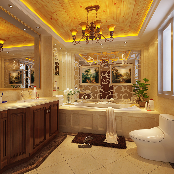 佛山裝修公司現代歐式風格別墅裝修效果圖-衛生間 佛山裝修公司現代歐式風格別墅裝修效果圖-衛生間