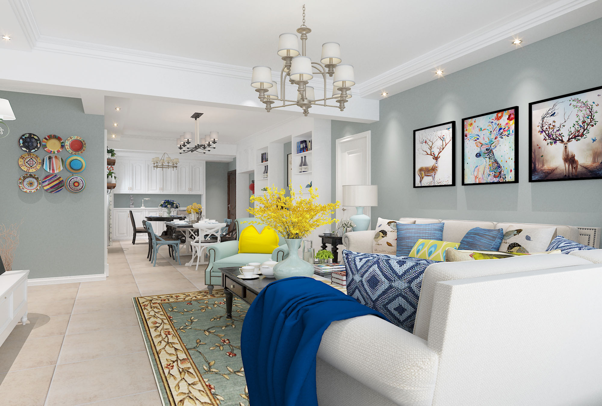 現(xiàn)代美式風格室內(nèi)設計家裝案例-客餐廳 現(xiàn)代美式風格室內(nèi)設計家裝案例-客餐廳