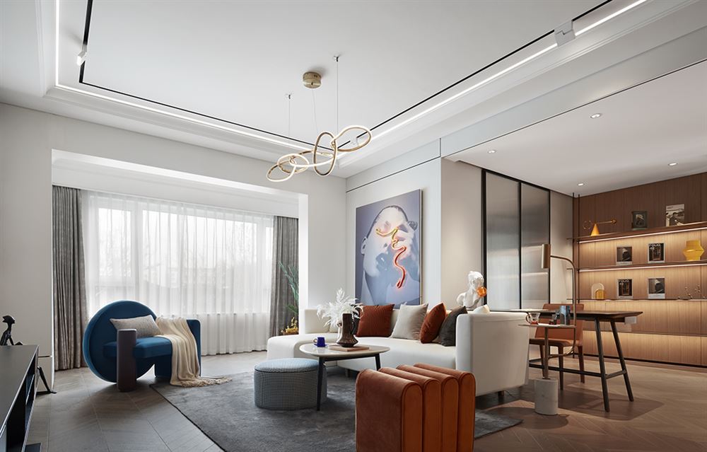 佛山市保利雲上現代簡約風格三居室裝修案例