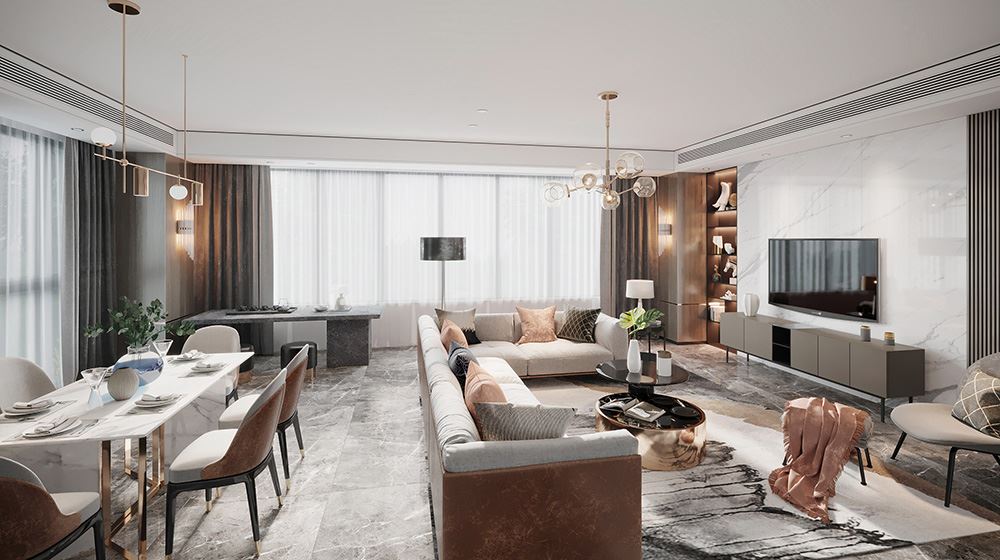 佛山市世茂弘陽(yáng)綠島湖公館現(xiàn)代簡(jiǎn)約風(fēng)格三居室裝修案例