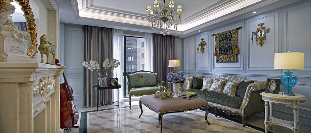 綠地外灘公館三居165平米奢華歐式風格裝修案例-客廳 綠地外灘公館三居165平米奢華歐式風格裝修案例-客廳