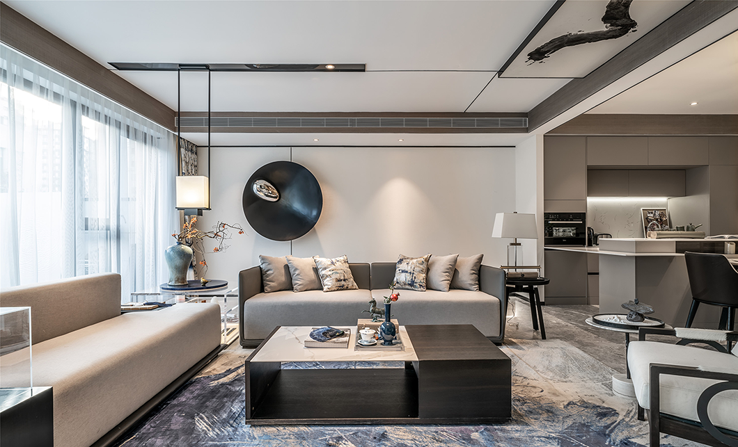 新中式風格室內家裝案例效果圖-客廳 新中式風格室內家裝案例效果圖-客廳