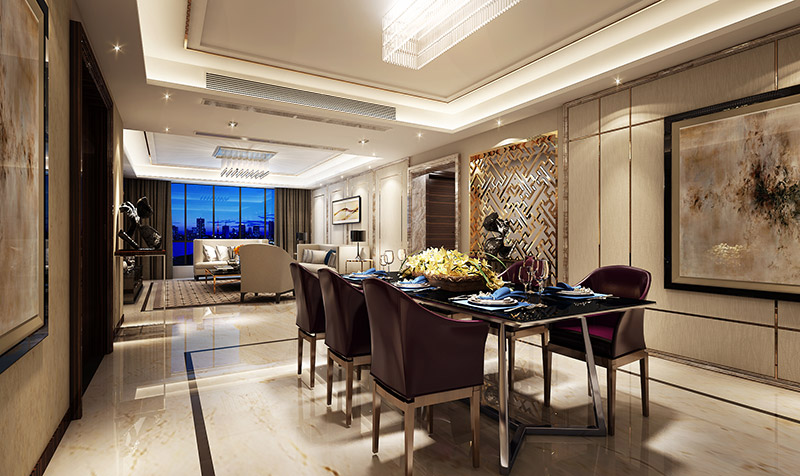 輕奢風(fēng)格室內(nèi)裝修效果圖-宏建一品三居140平米-餐廳 輕奢風(fēng)格室內(nèi)裝修效果圖-宏建一品三居140平米-餐廳