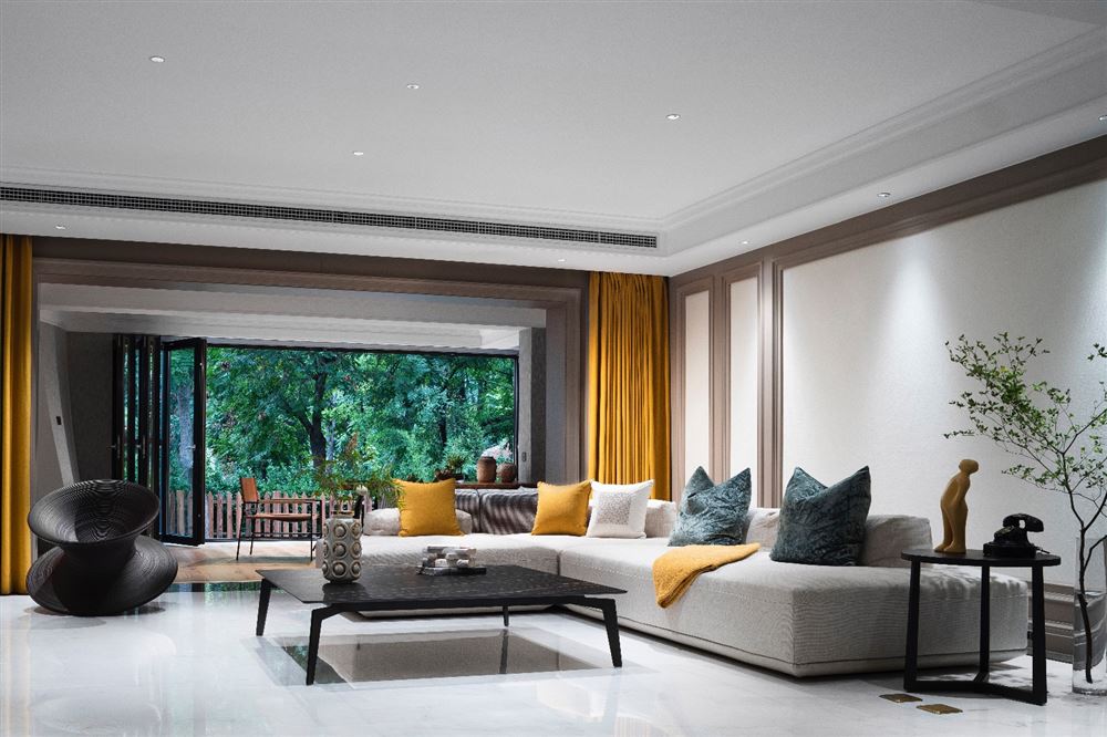 江門市新會碧桂園別墅美式風格三居室裝修案例