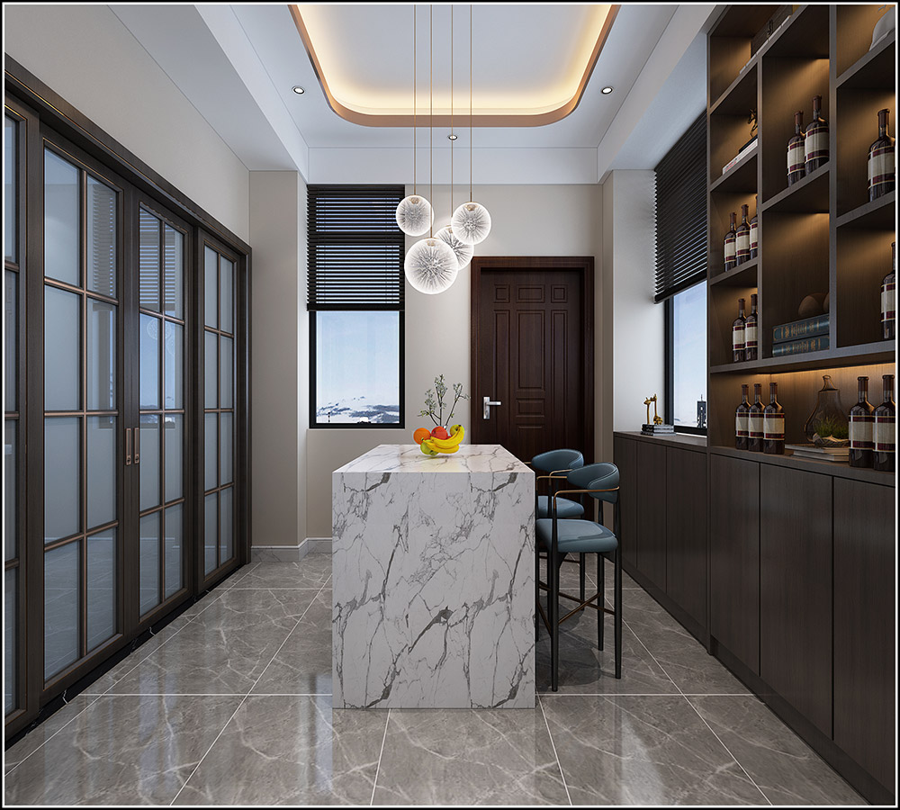 輕奢風格別墅裝修效果圖-格林天成別墅400平米-吧臺 輕奢風格別墅裝修效果圖-格林天成別墅400平米-吧臺