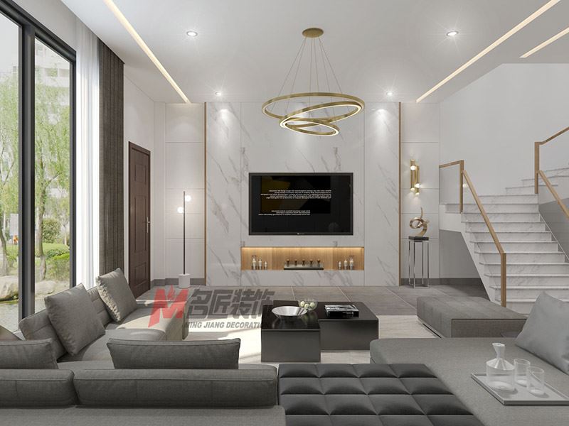 自貢市桂花居委會16組小區現代簡約風格別墅裝修案例