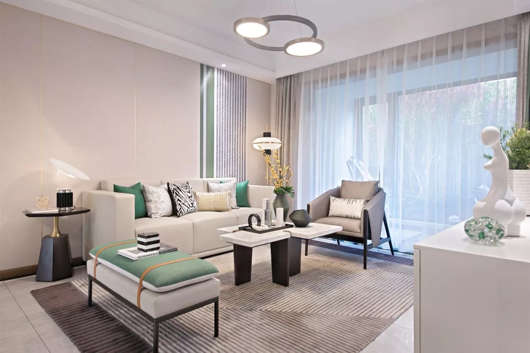 輕奢現代風格室內家裝案例效果圖-客廳 輕奢現代風格室內家裝案例效果圖-客廳