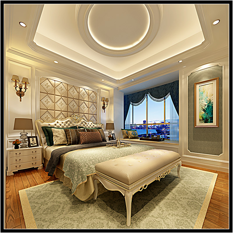 輕奢風格別墅裝修效果圖-浮洋別墅350平米-臥室 輕奢風格別墅裝修效果圖-浮洋別墅350平米-臥室
